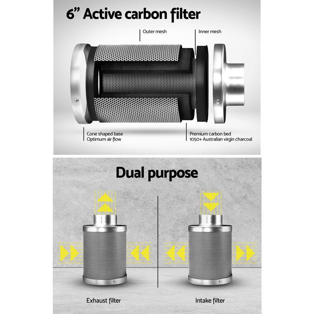 Greenfingers 6inchesVentilation Kit Fan Grow Tent Kit Carbon Filter Duct Speed Controlled,Greenfingers 6inchesVentilation Kit Fan Grow Tent Carbon Filter Duct Speed Controlled