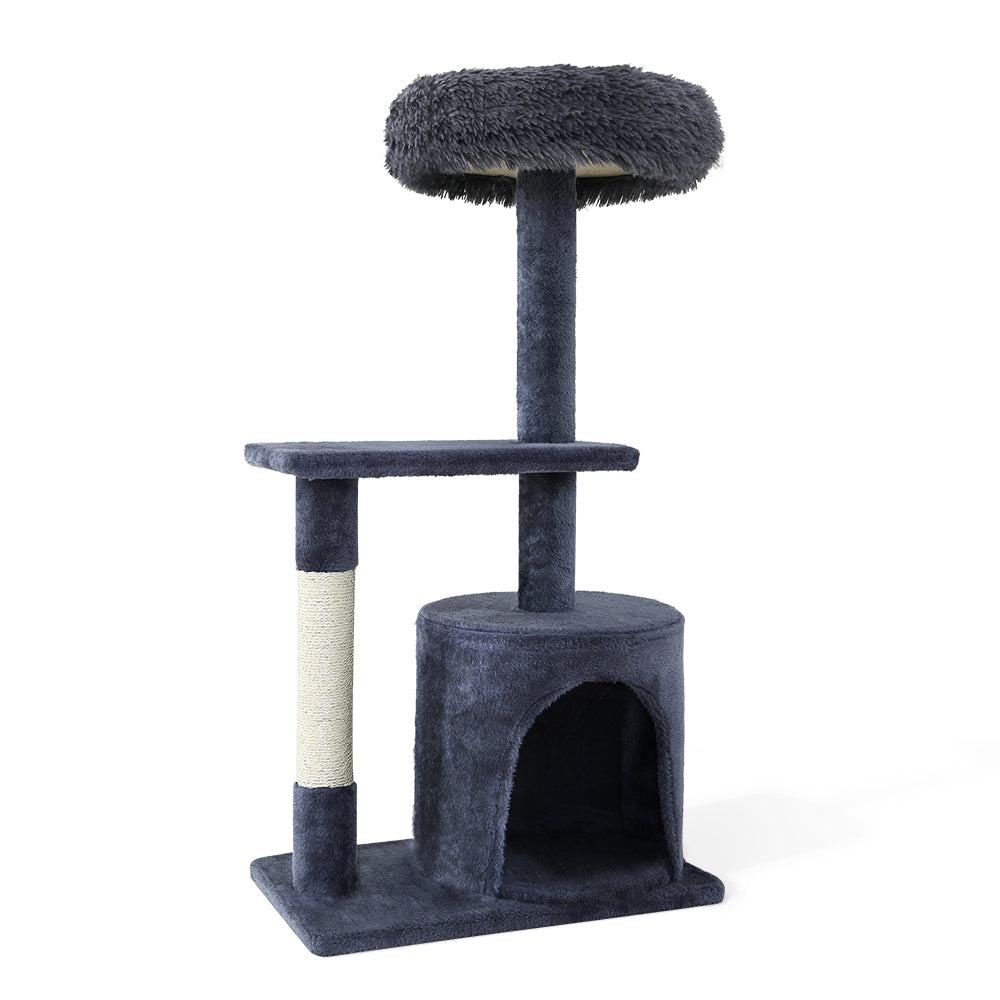 i.Pet 94cm Cat Tree Tower – Scratcher Post & Condo House in Grey