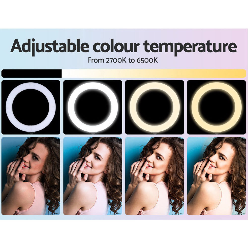 Embellir Ring Light 19inches Tripod Stand Black