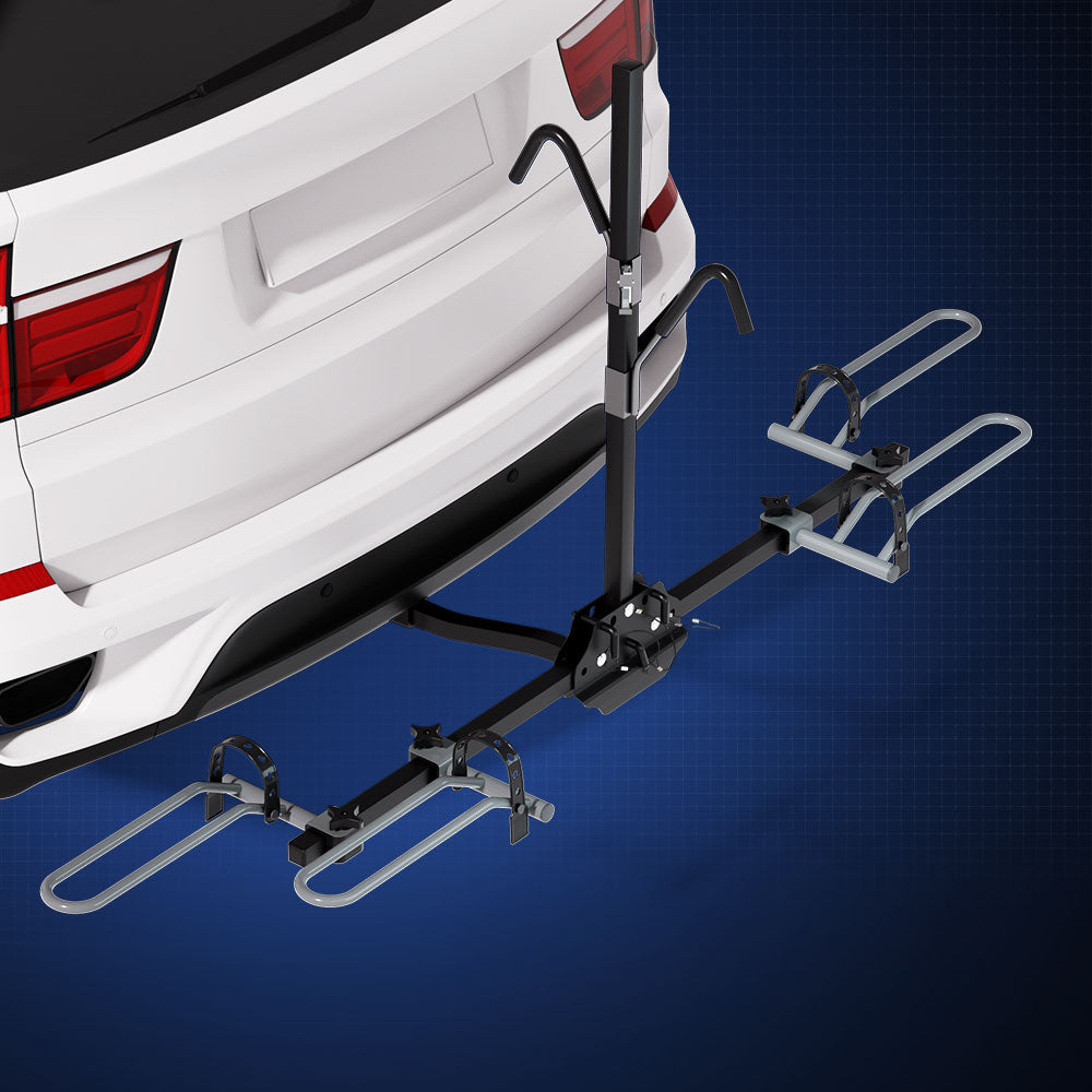 Giantz 2 Bicycle Bike Carrier Rack Car 2inches Hitch Mount Platform Foldable Black,Giantz 2 Bicycle Bike Carrier Rack Car 2inches Hitch Mount Platform Foldable Black