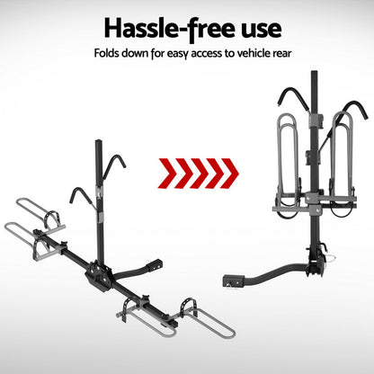 Giantz 2 Bicycle Bike Carrier Rack Car 2inches Hitch Mount Platform Foldable Black,Giantz 2 Bicycle Bike Carrier Rack Car 2inches Hitch Mount Platform Foldable Black