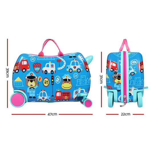 Wanderlite 17inches Kids Ride On Luggage Children Suitcase Trolley Travel Car
