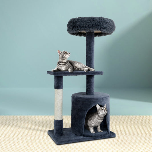 i.Pet 94cm Cat Tree Tower – Scratcher Post & Condo House in Grey