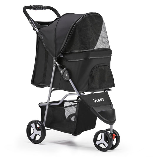 i.Pet 3-Wheel Pet Stroller – Foldable Travel Pram for Cats & Dogs