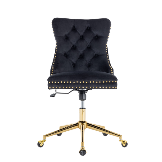 Velvet Home Office Chair- Black